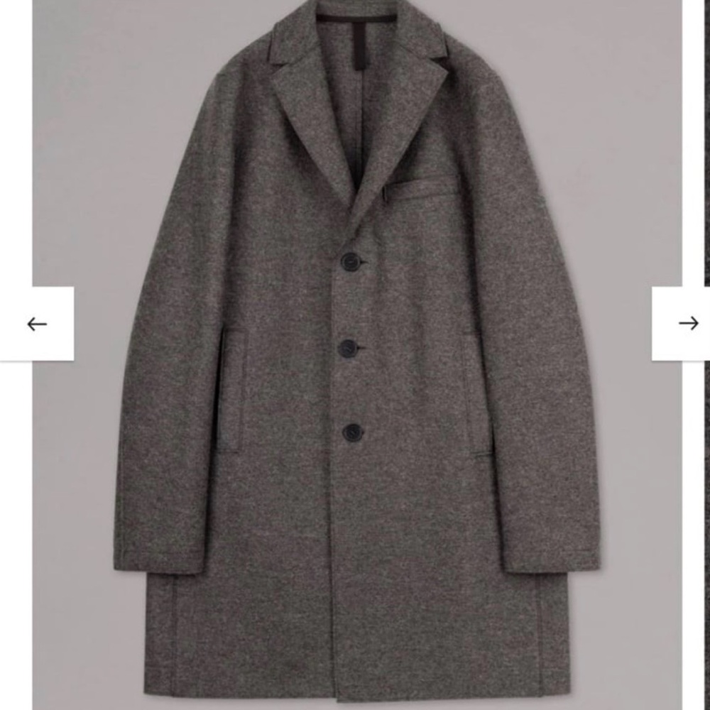 Men's Gray Wool Pea Coat EU SIZE 50